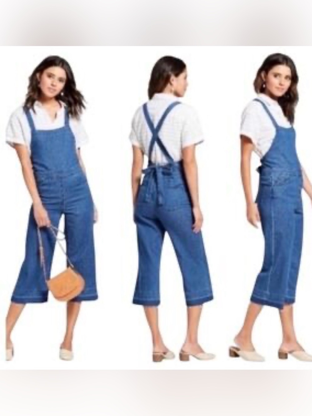 Universal Thread super cute cross strap crop raw hem overalls